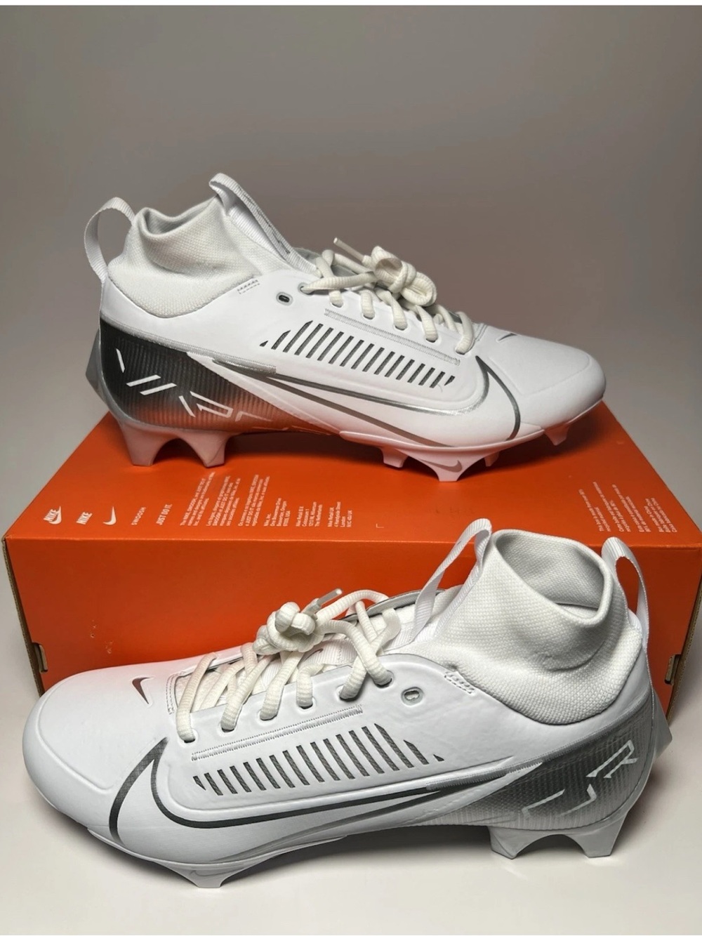 Nike Vapor Edge Pro 360 2 White Chrome Football Cleats DA5456-102 Mens Size 11.5